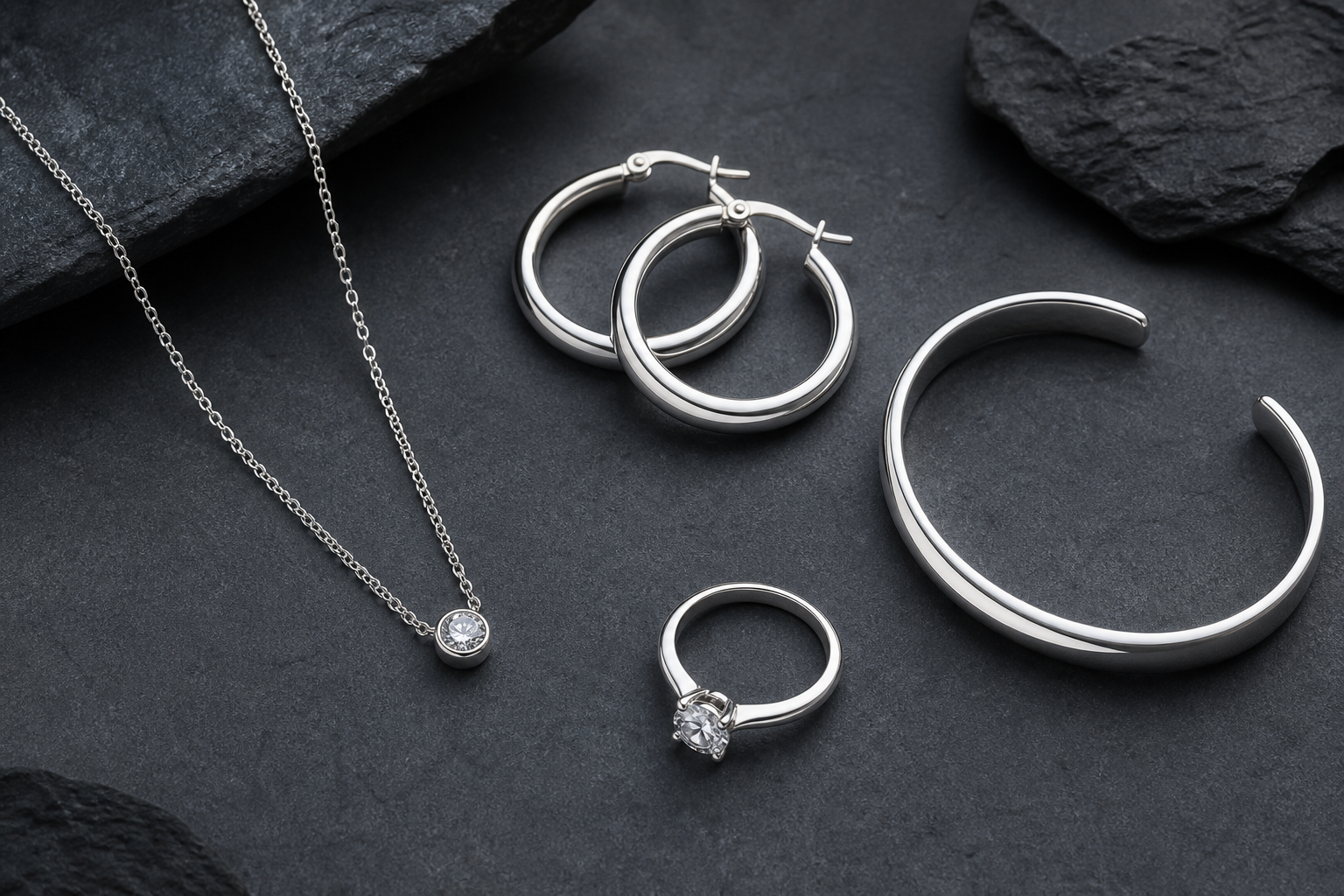 Silver Glow sterling silver necklace and ring collection
